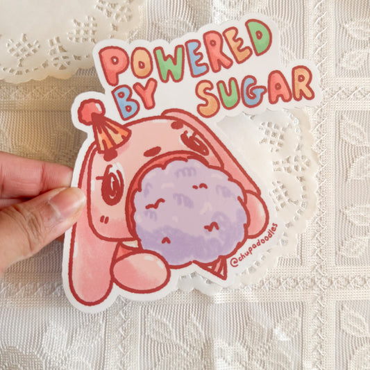 Powered By Sugar Cute Bumper Sticker | Chupadoodles