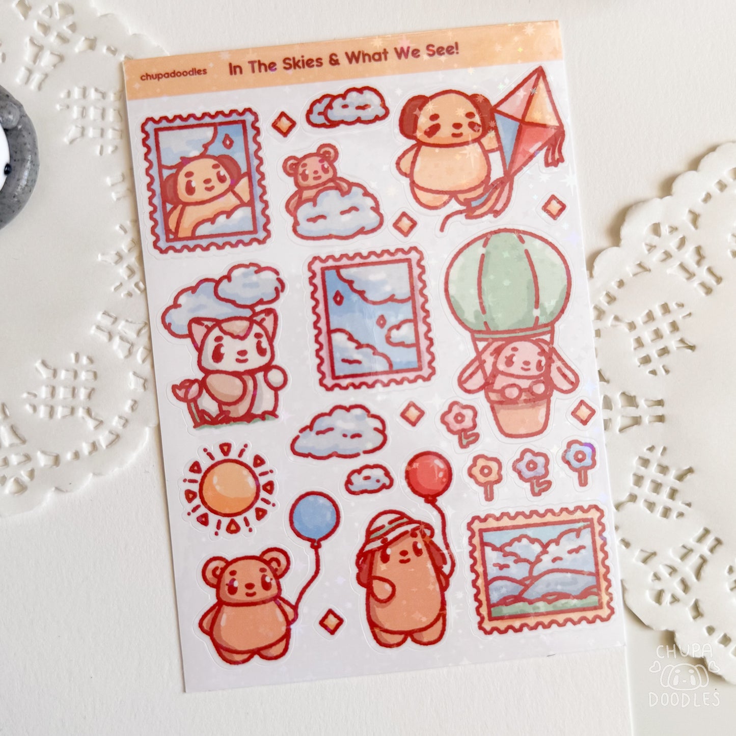 In The Skies Holographic Cute Sticker Sheet
