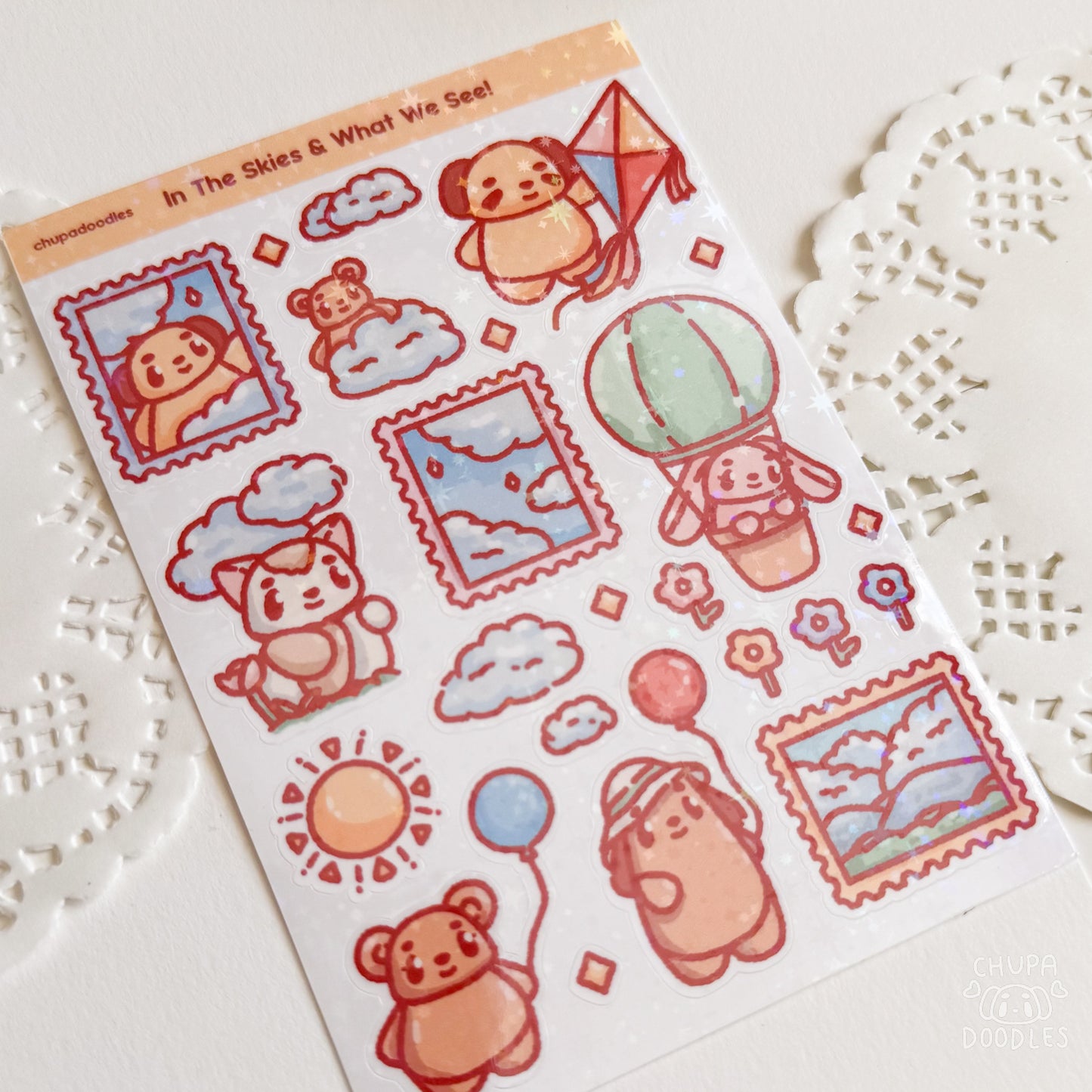 In The Skies Holographic Cute Sticker Sheet