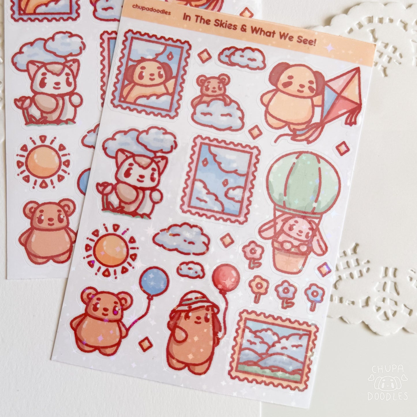 In The Skies Holographic Cute Sticker Sheet