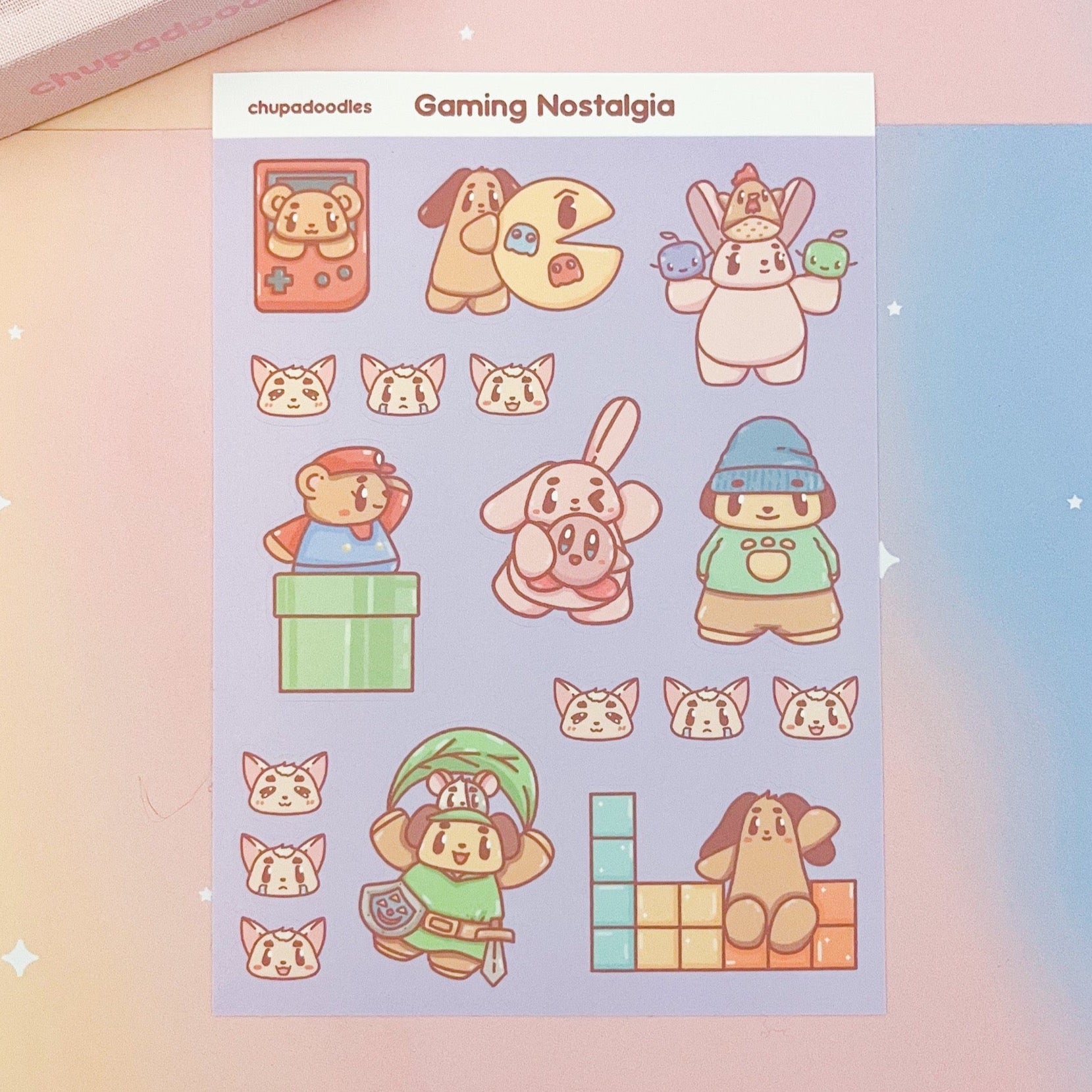 Gaming Nostalgia Sticker Sheet Kawaii Stationery Australia chupadoodles