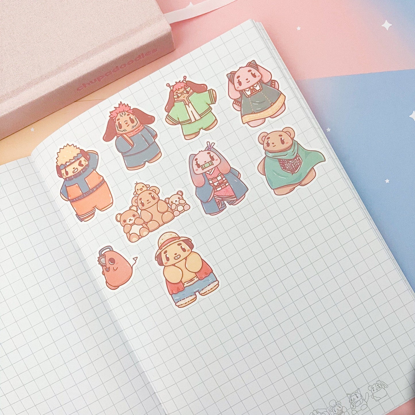 Anime Cosplay Cute Sticker Sheet-chupadoodles