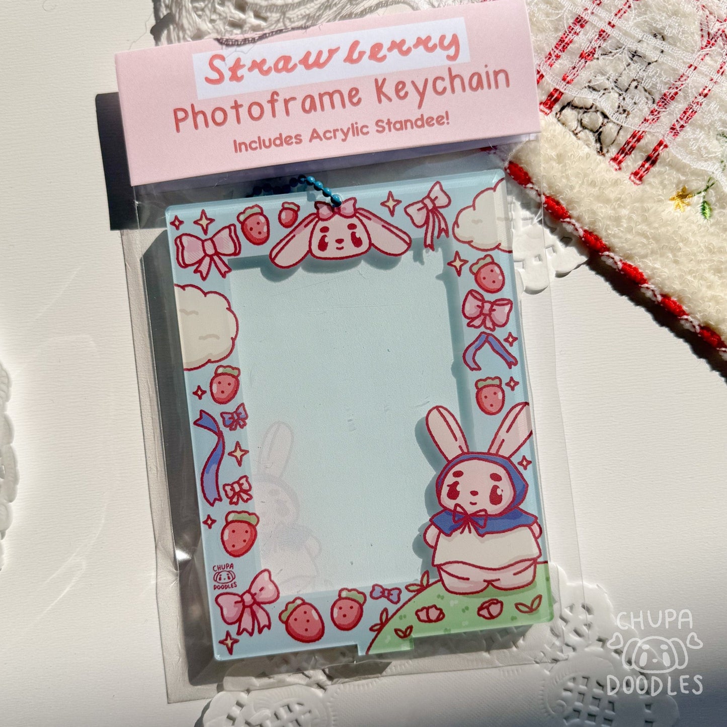 Strawberry Lover Photoframe Keychain (Small Error)