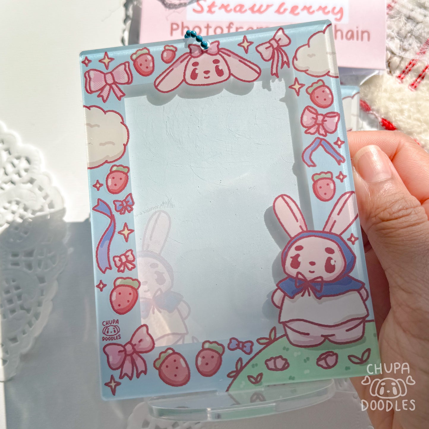Strawberry Lover Photoframe Keychain (Small Error)