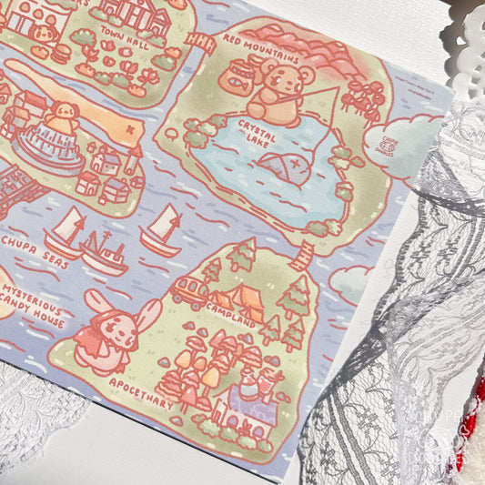 Chupa Town Map A5 Postcard Print