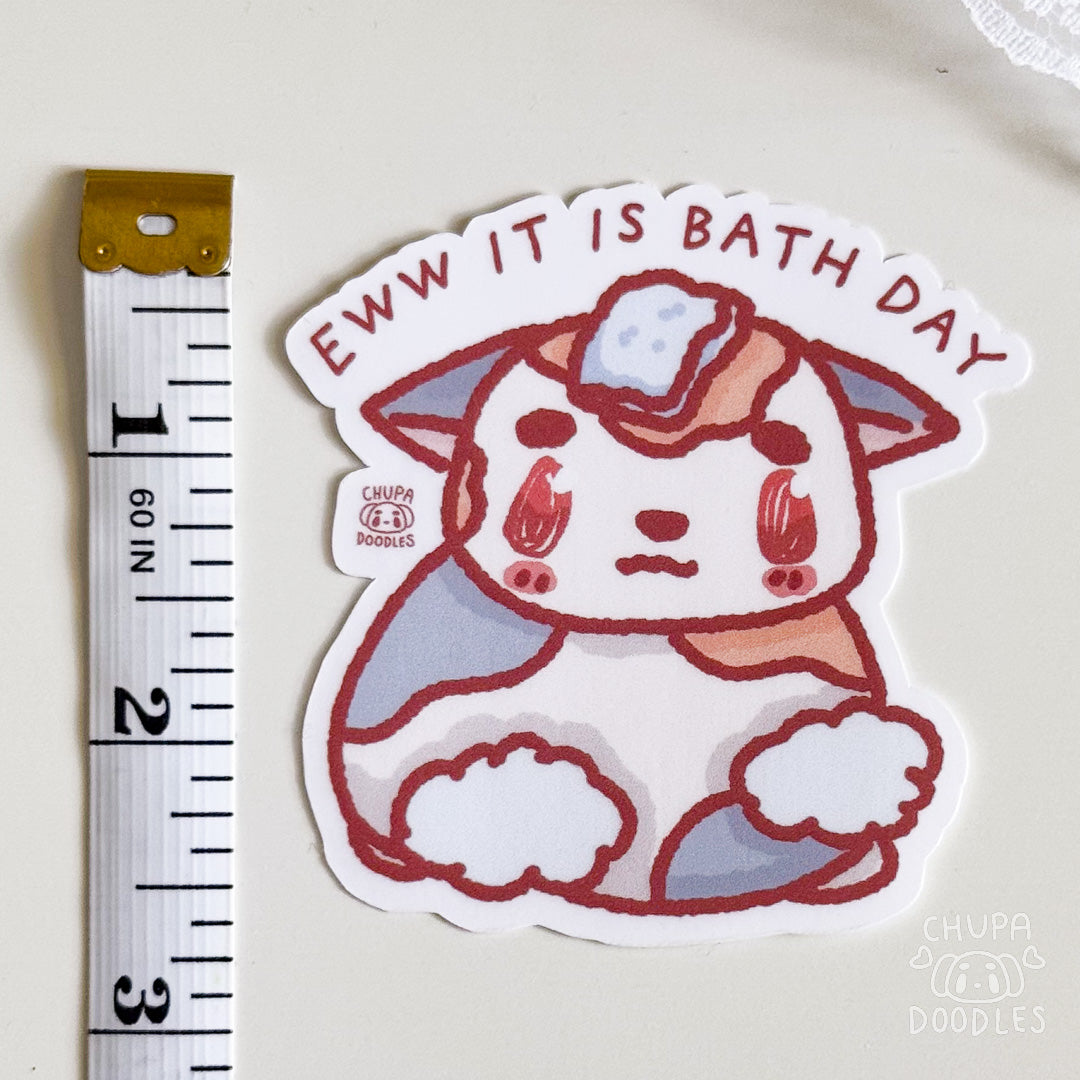 EWW It Is Bath Day Cat Cute Sticker (Matte Finish)-chupadoodles