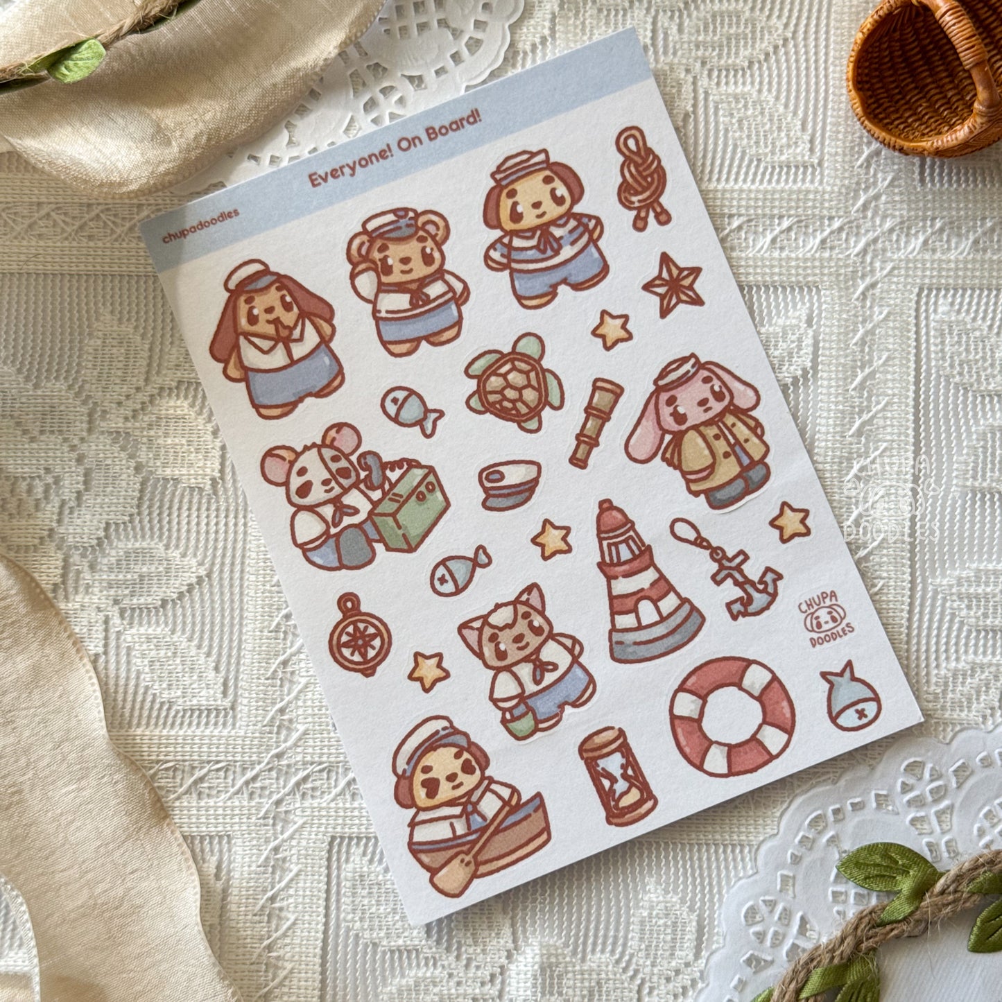 Everyone On Board Holographic Cute Sticker Sheet