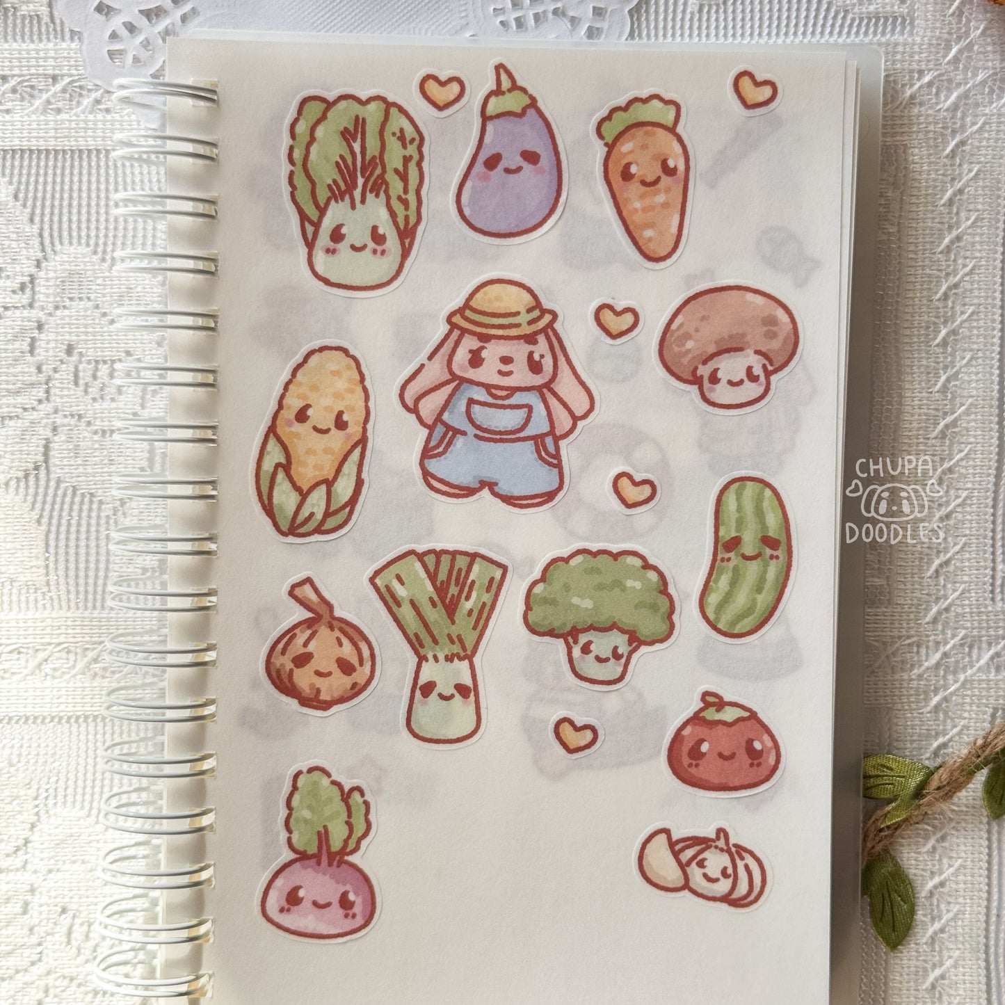 Vegetables Cute Sticker Sheet
