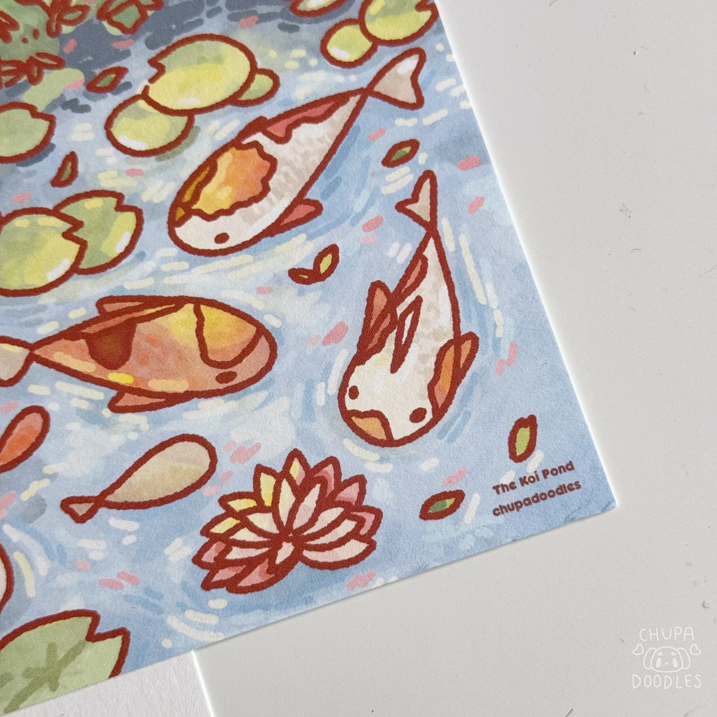 The Koi Pond Original A5 Postcard Art Print