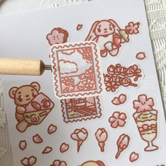 Blossoms In Japan Cute Sticker Sheet