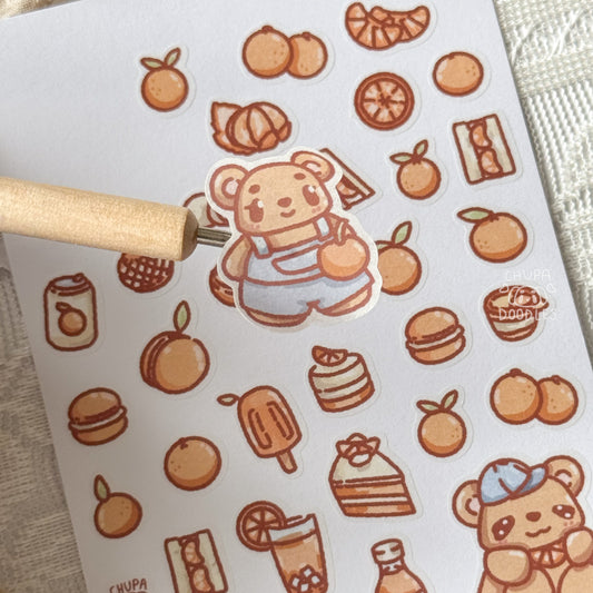 Berry & Oranges Fruity Cute Sticker Sheet