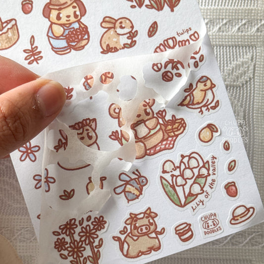 Spring In The Meadow Cute Sticker Sheet