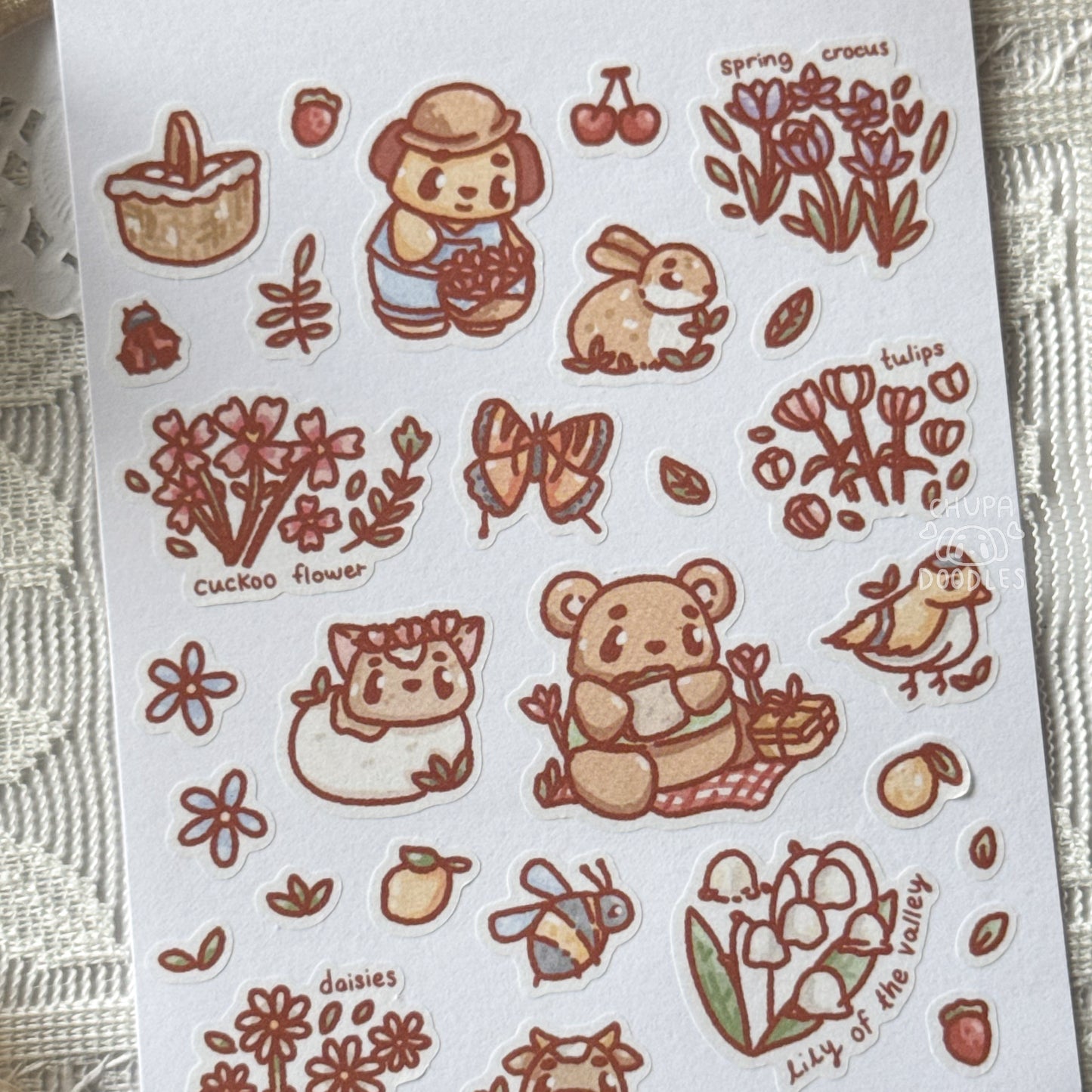 Spring In The Meadow Cute Sticker Sheet