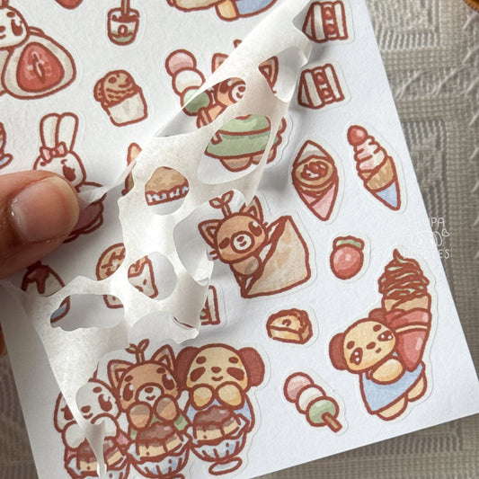 PomPom! Japan Desserts Cute Sticker Sheet
