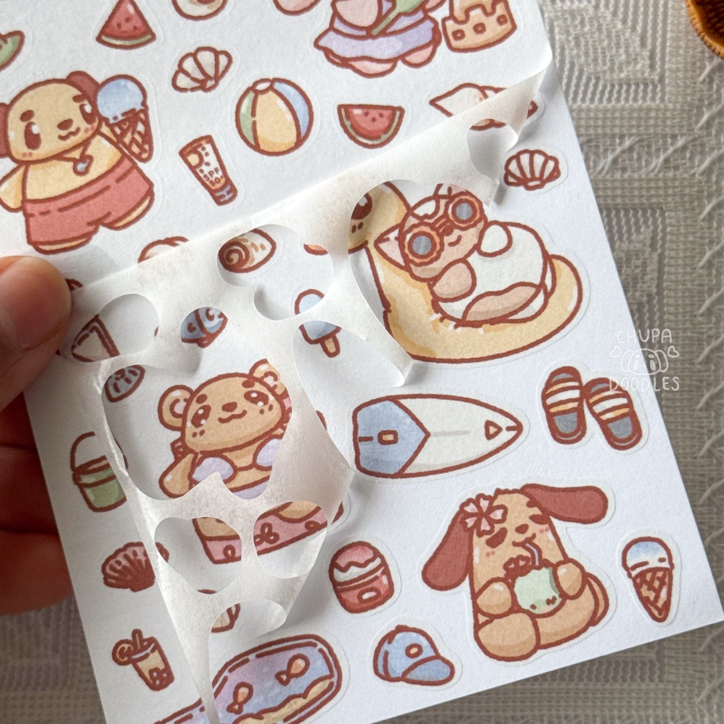 On The Beach Cute Sticker Sheet