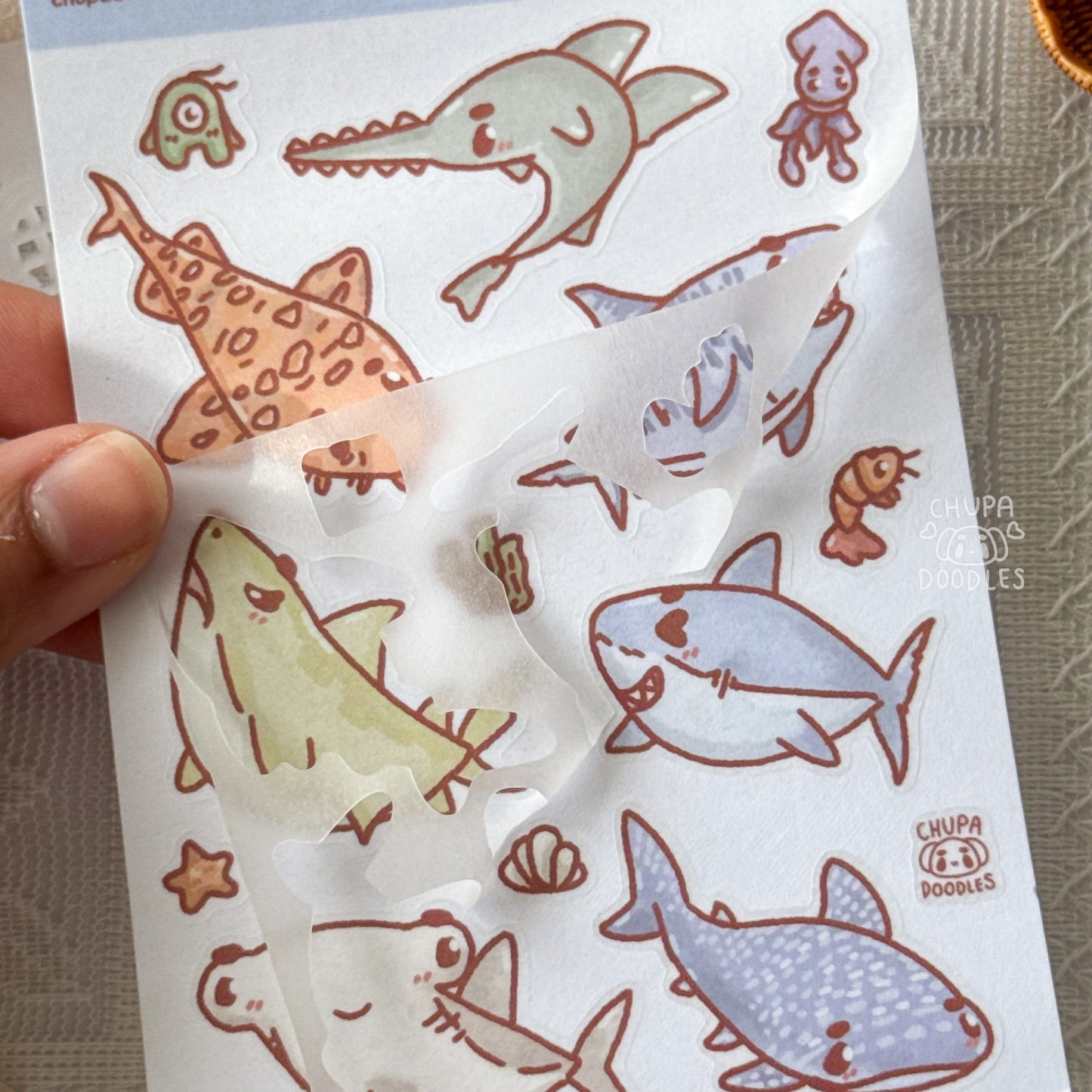 Sharks Cute Sticker Sheet