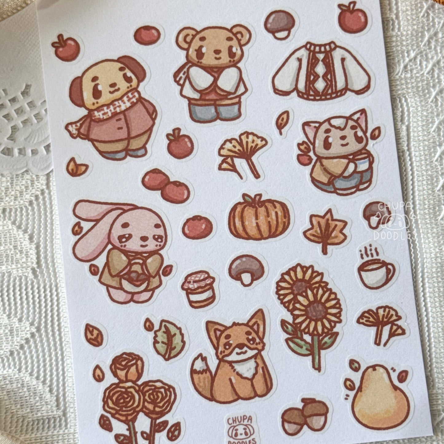Autumn Cute Sticker Sheet