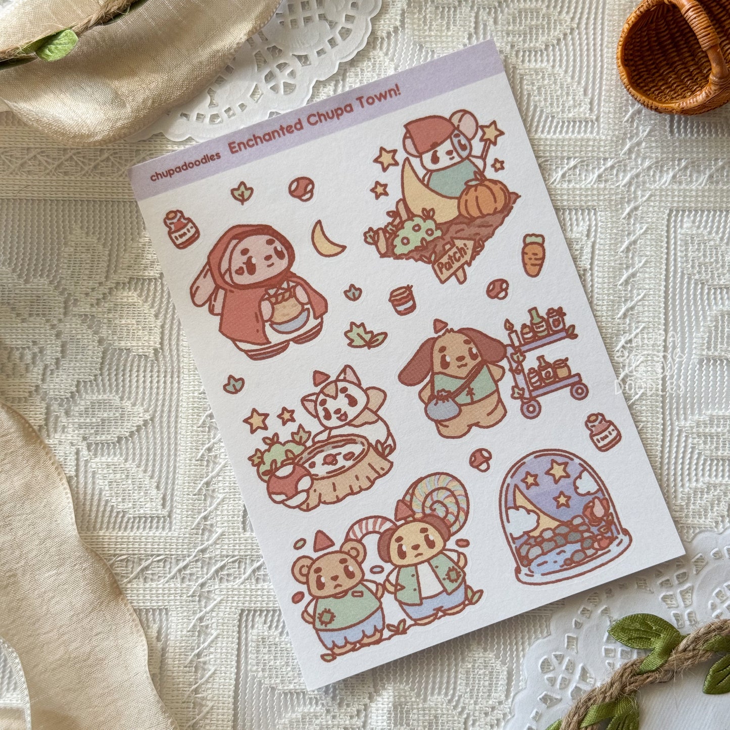 Enchanted Chupa Town Cute Sticker Sheet