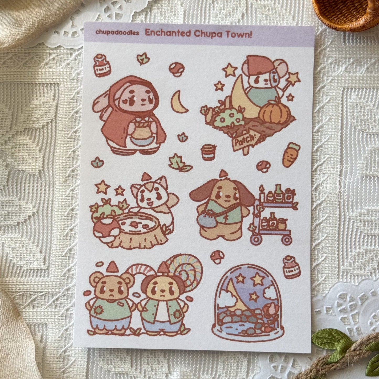 Enchanted Chupa Town Cute Sticker Sheet