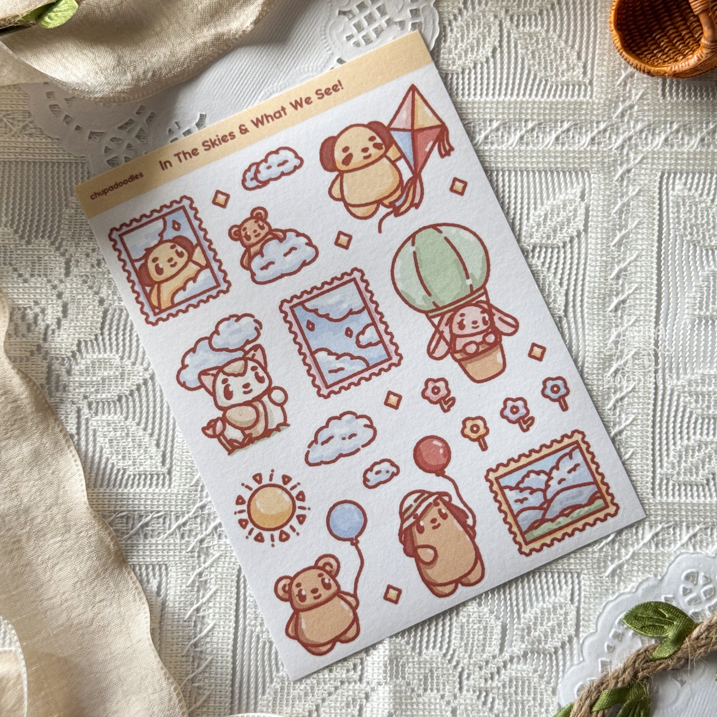 In The Skies Cute Sticker Sheet
