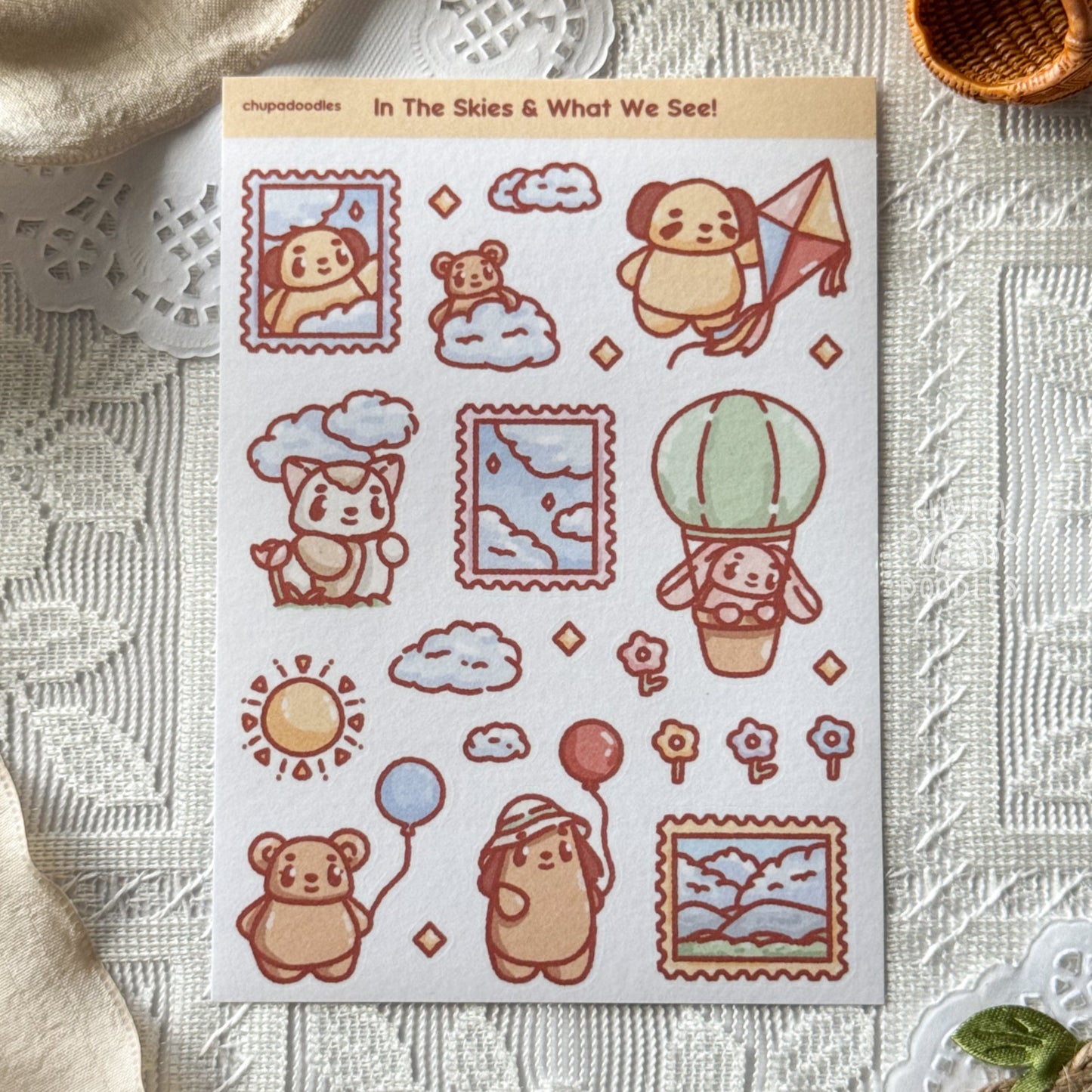 In The Skies Cute Sticker Sheet