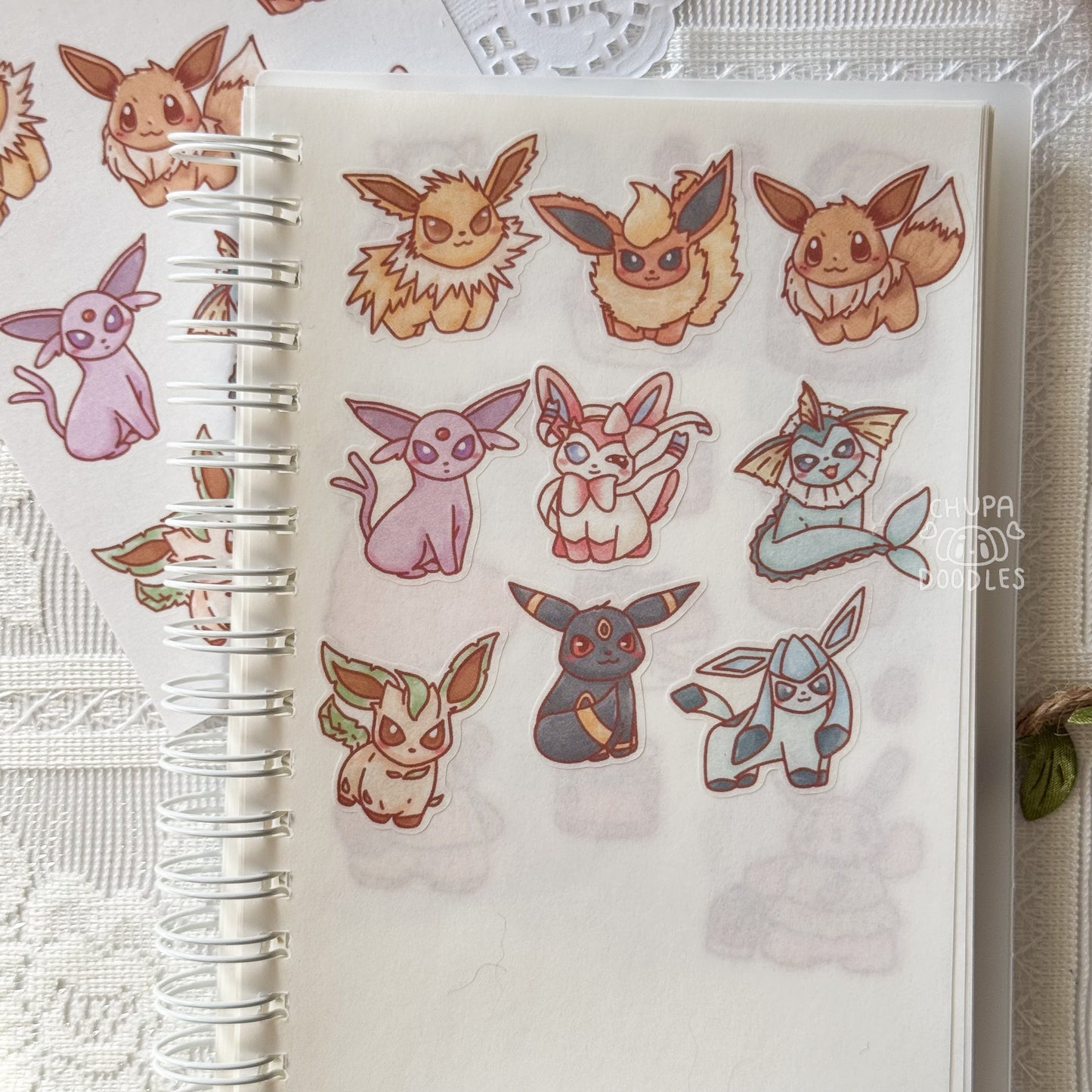 Eevee Evolutions Cute Sticker Sheet (Pokemon)