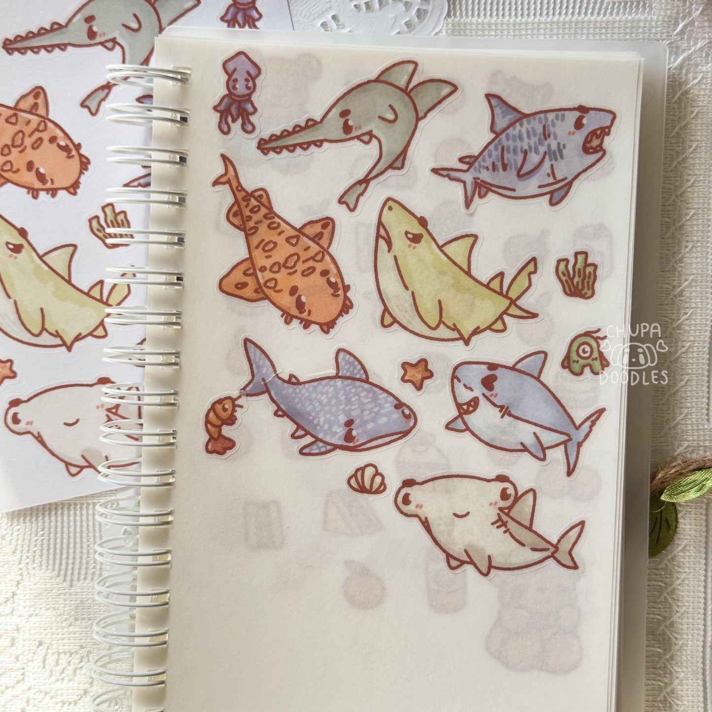 Sharks Cute Sticker Sheet
