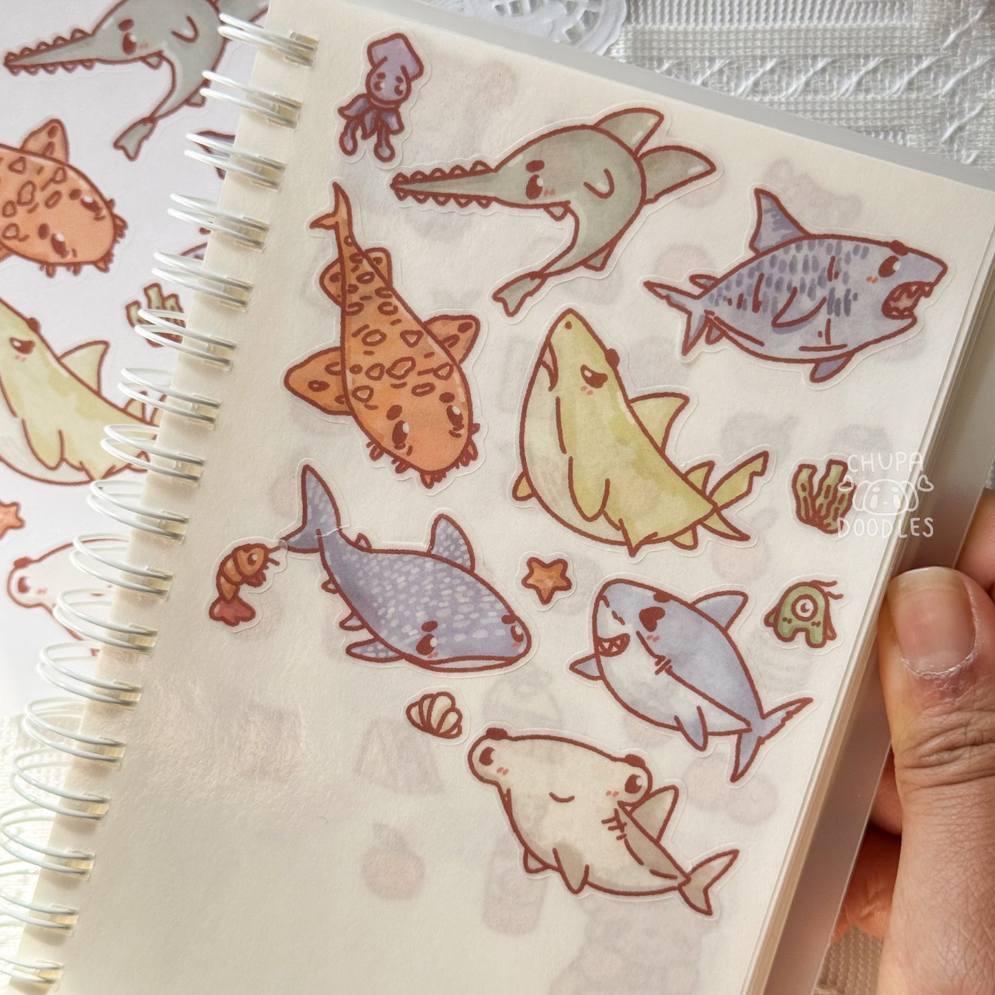 Sharks Cute Sticker Sheet