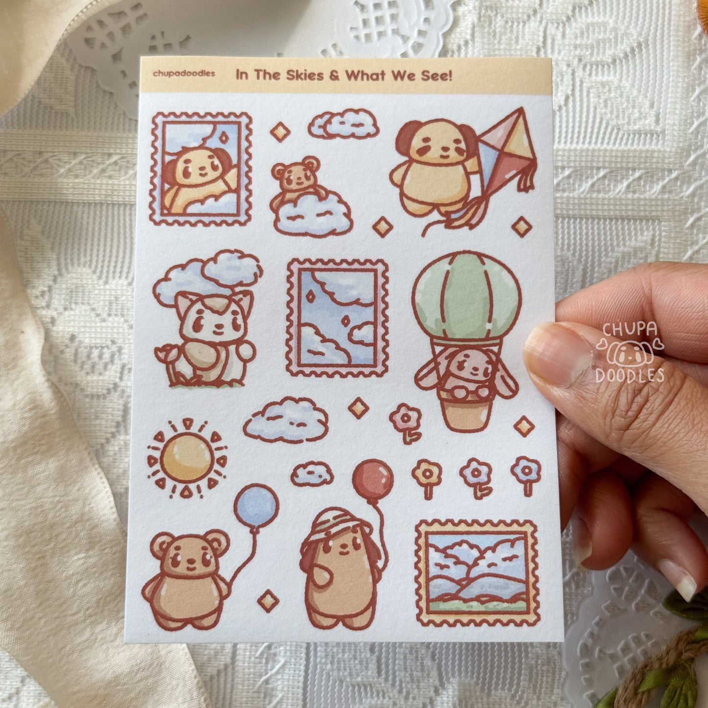 In The Skies Cute Sticker Sheet