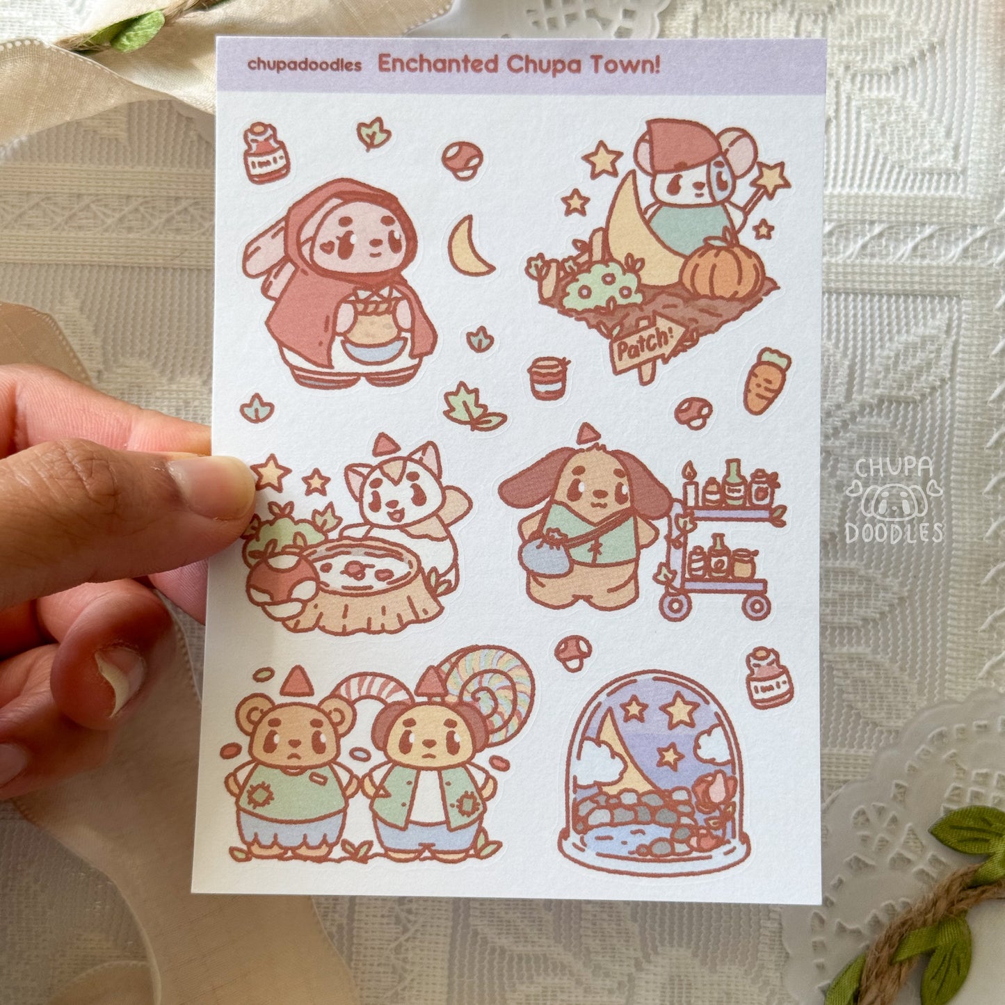 Enchanted Chupa Town Cute Sticker Sheet