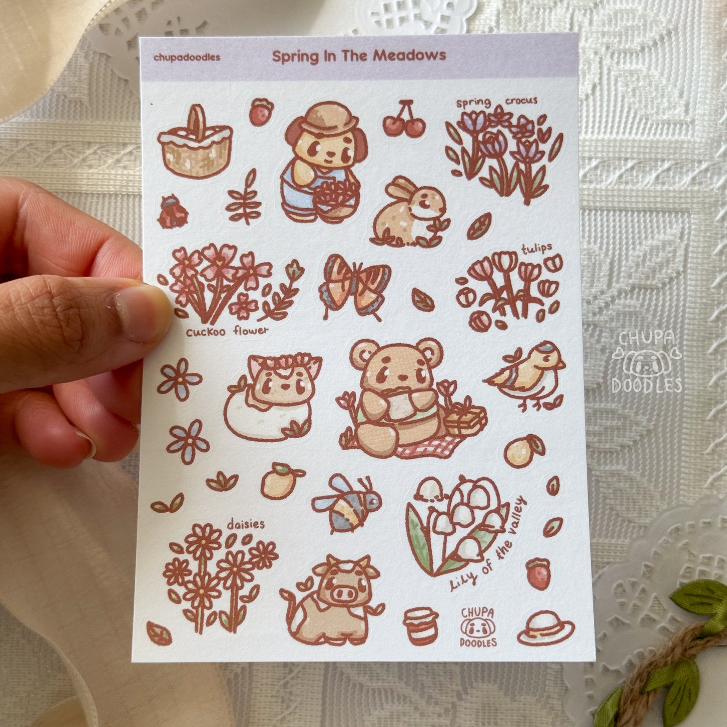 Spring In The Meadow Cute Sticker Sheet
