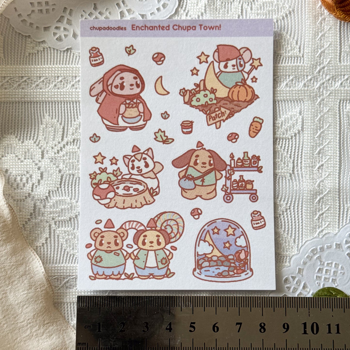 Enchanted Chupa Town Cute Sticker Sheet