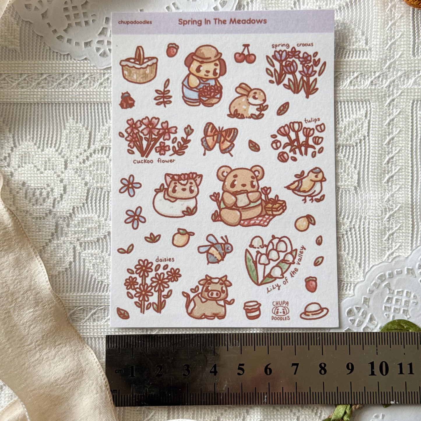 Spring In The Meadow Cute Sticker Sheet