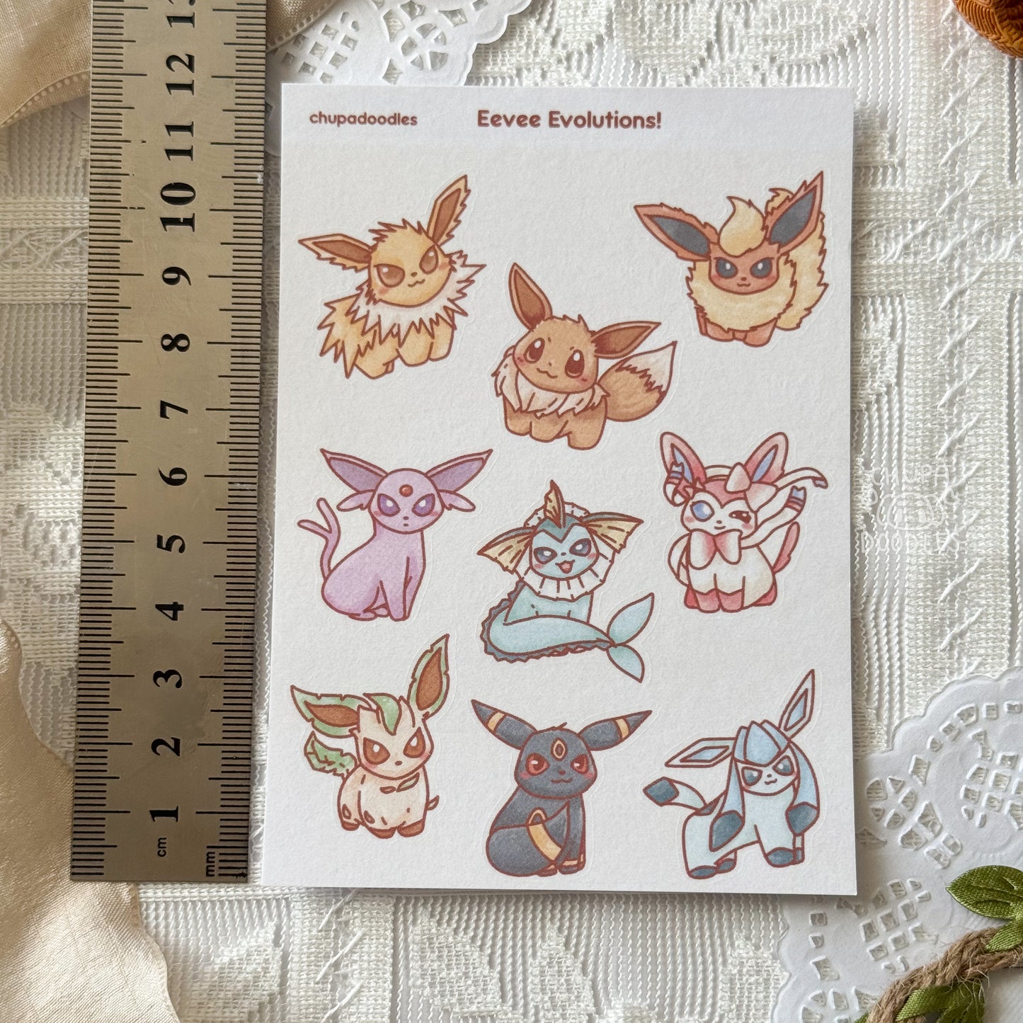 Eevee Evolutions Cute Sticker Sheet (Pokemon)