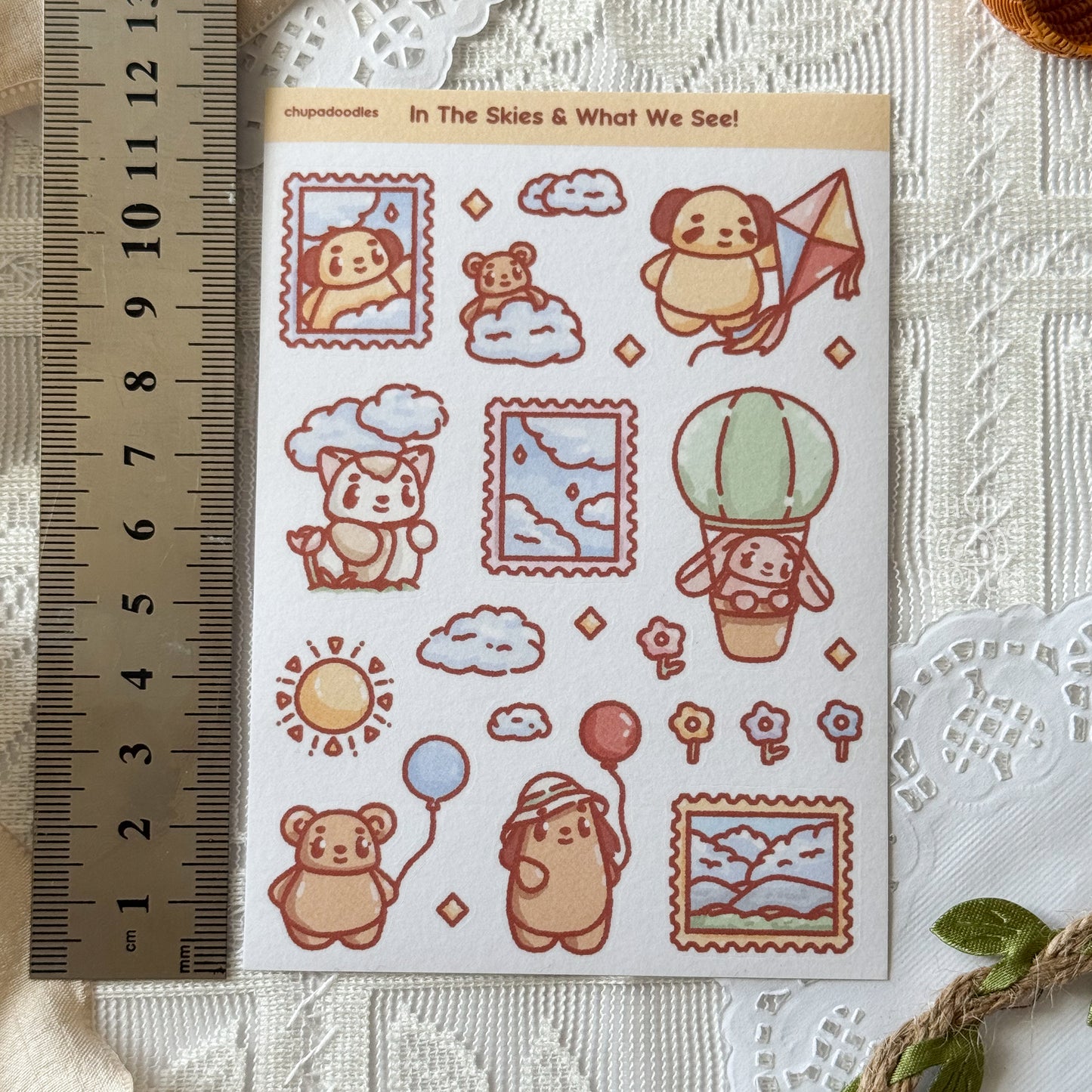 In The Skies Cute Sticker Sheet