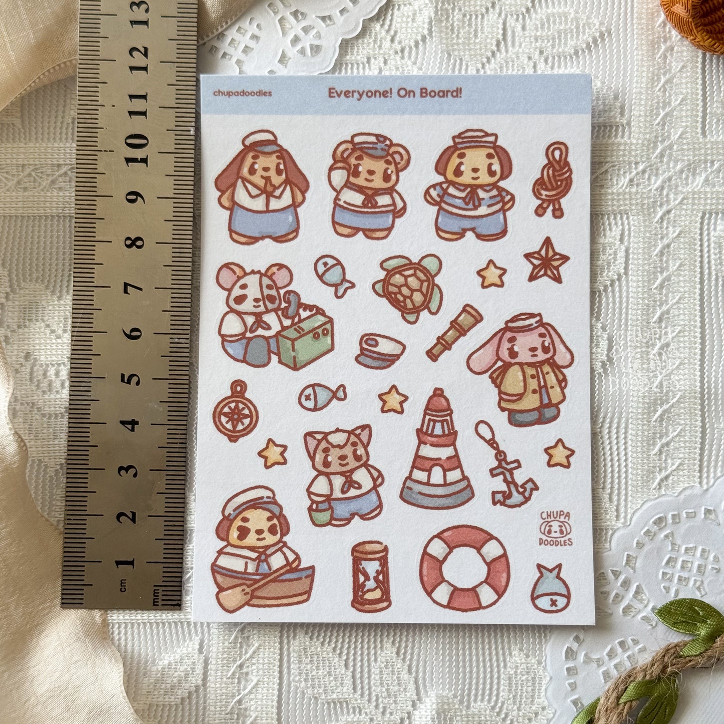 Everyone On Board Holographic Cute Sticker Sheet