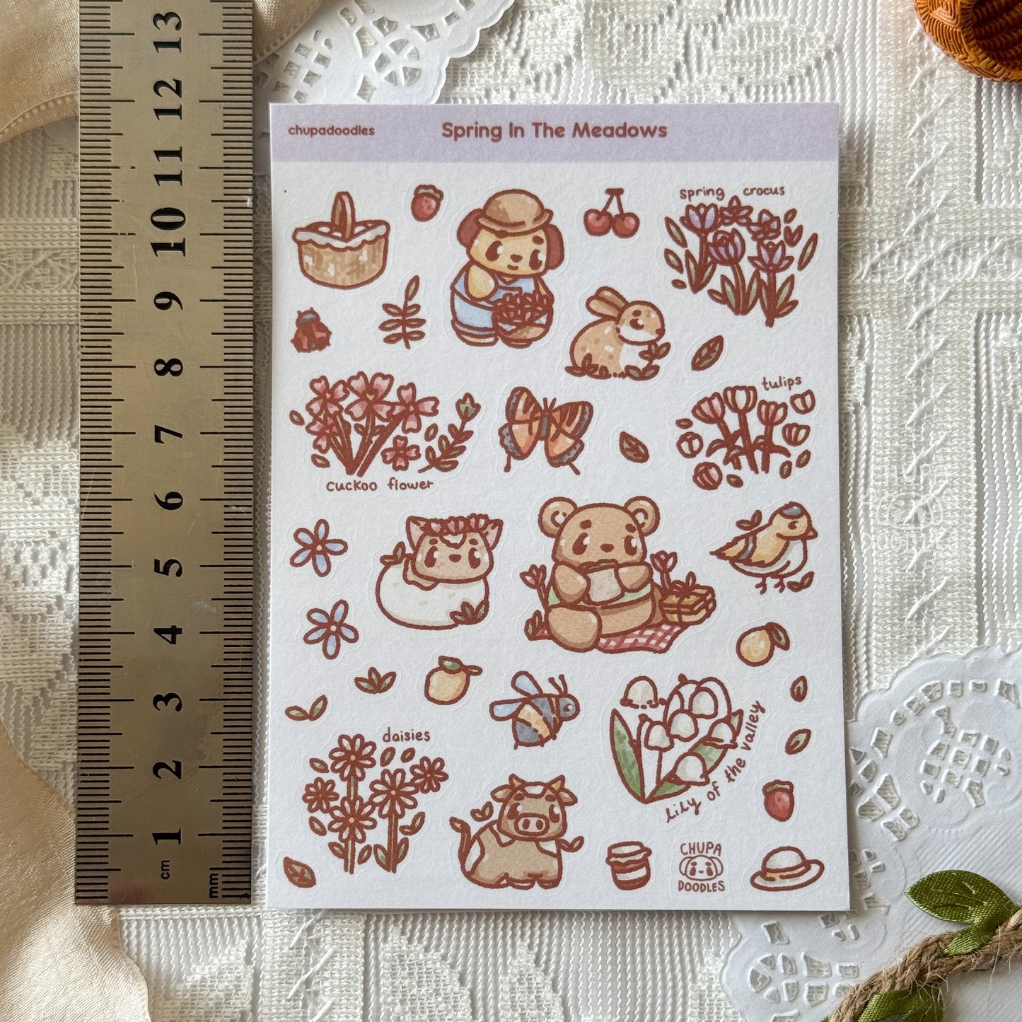 Spring In The Meadow Cute Sticker Sheet