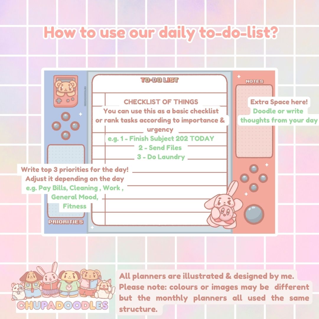 A5 To-Do List Nintendo Switch Planner Notepad
