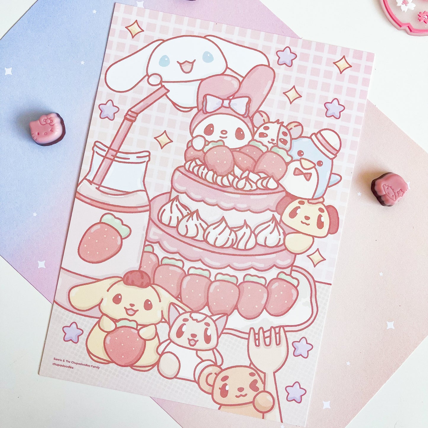 Sanrio & The Chupadoodles Family A5 Postcard Print