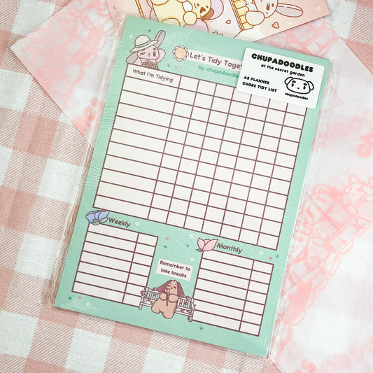 A5 Let’s Tidy Chore List Planner Notepad