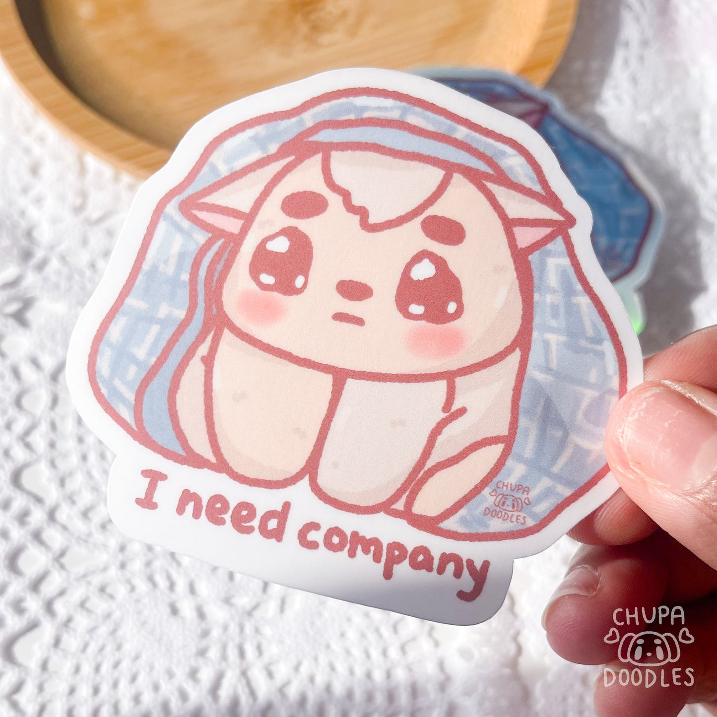 I Need Company Cute Sticker (Matte Finish)-chupadoodles