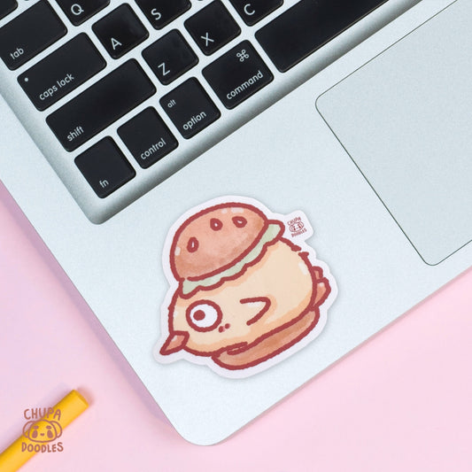 Duck Burger Cute Sticker (Matte Finish)-chupadoodles