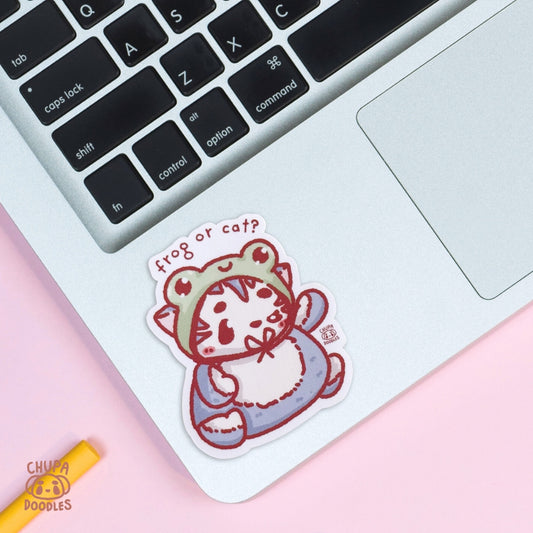 Cat Or Frog Cute Sticker (Matte Finish)-chupadoodles