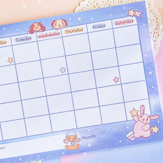 A4 Starry Dreams Monthly Planner Notepad