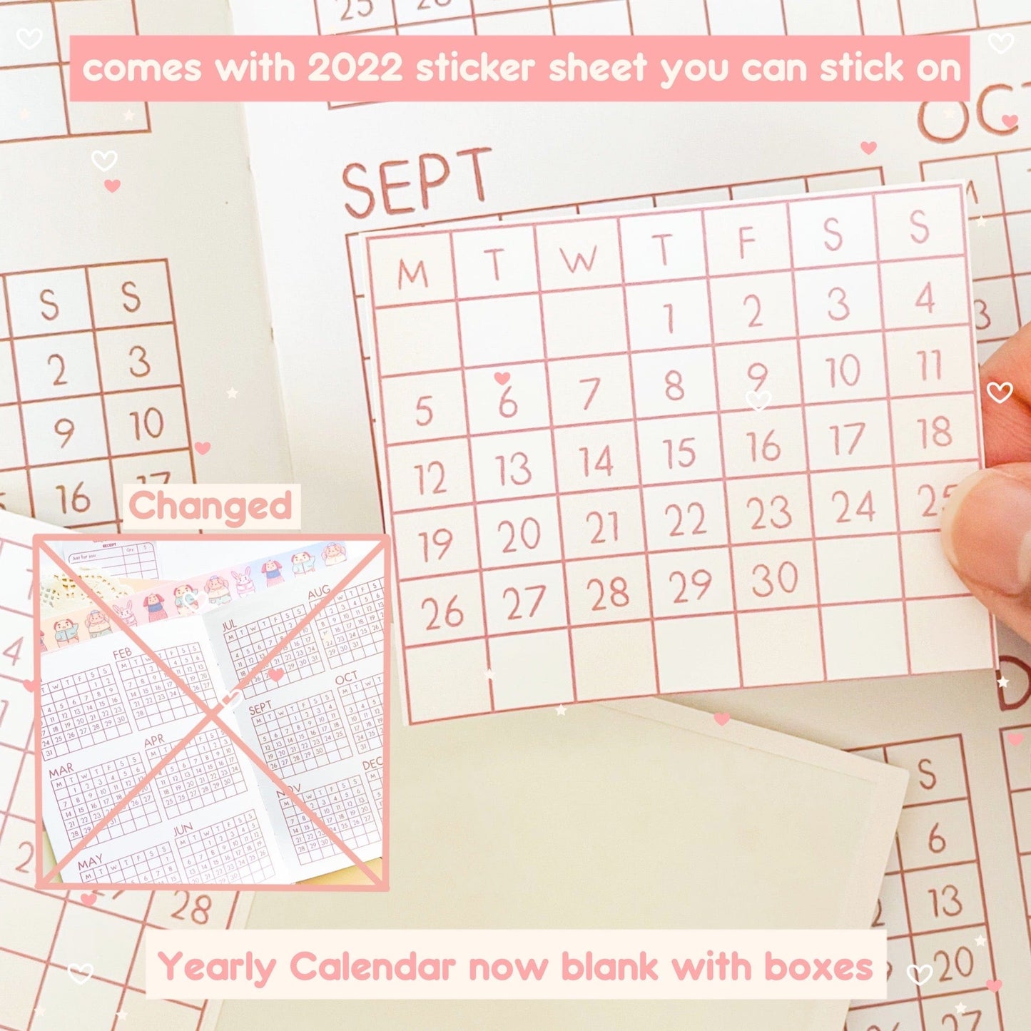 all in one kawaii notebook calendar
