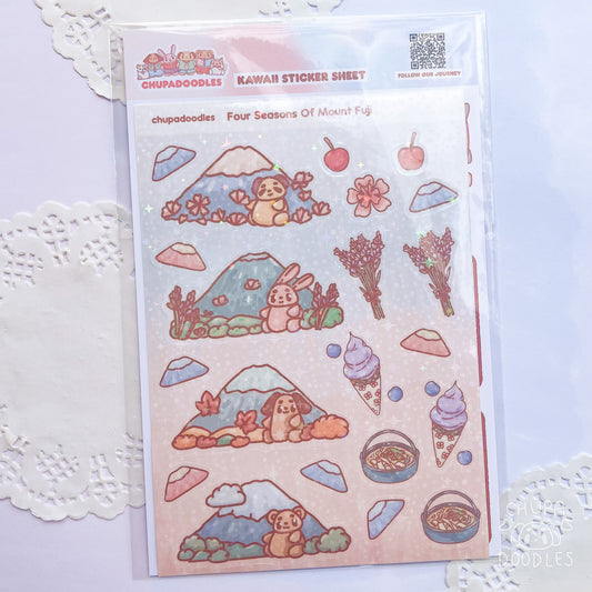 Mount Fuji Seasons Holo Sticker Sheet