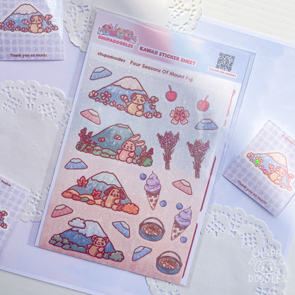 Mount Fuji Seasons Holo Sticker Sheet