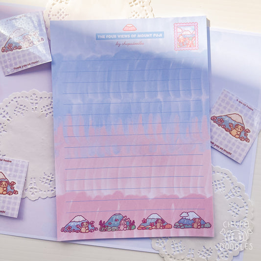 A5 Handmade Pastel Skies Mount Fuji Notepad