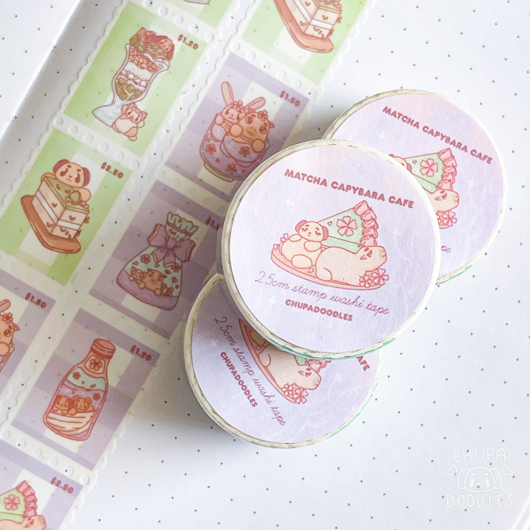 Matcha Forest Cafe Stamp Specialty Washi Tape