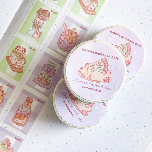 Matcha Forest Cafe Stamp Specialty Washi Tape